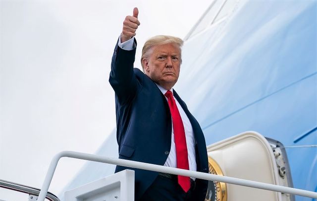 President Trump boarding Air Force One at Joint Base Andrews, Maryland on July 10, 2020, en route to Miami International Airport in Miami. 