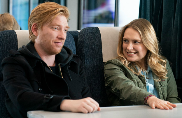 Domhnall Gleeson and Merritt Wever in HBO\'s Run.