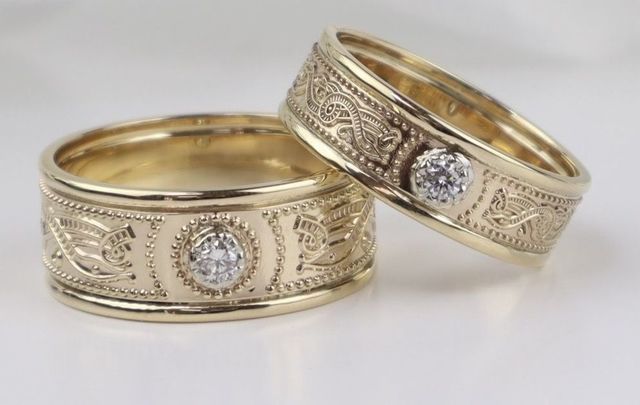 Celtic Warrior wedding rings from Boru Jewelry.