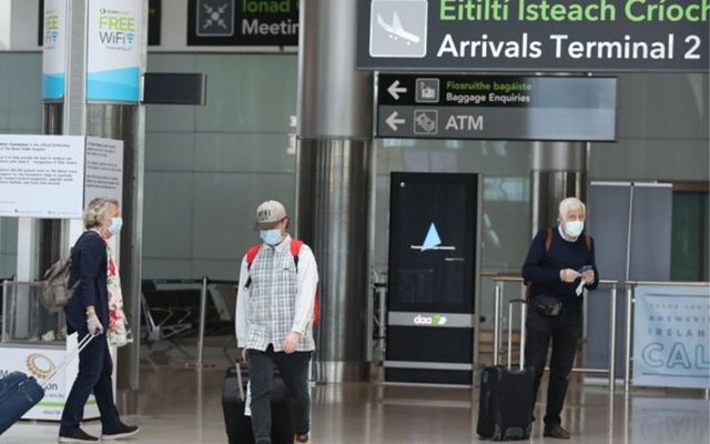 Passengers arriving at Dublin Airport. 