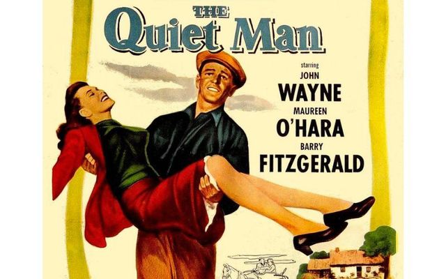 A detail of the 1952 \"Quiet Man\" poster.