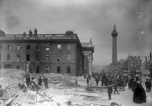 The shell of the General Post Office after the Easter Rising 1916.