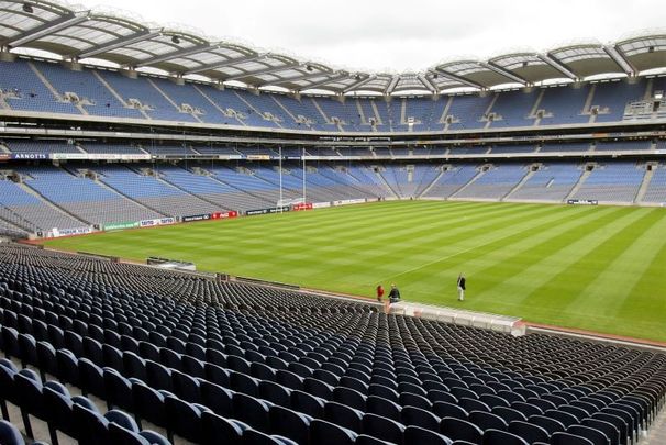 An empty Croke Park, the home of the GAA in Dublin. 