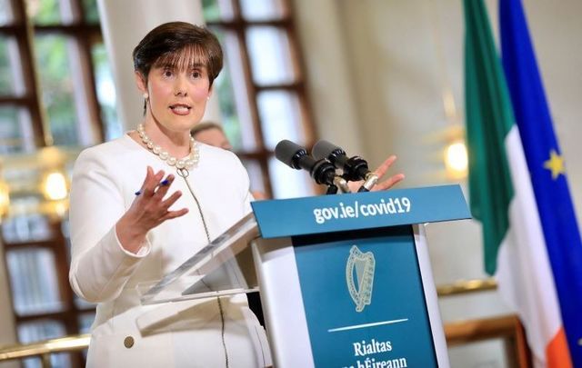 TD Norma Foley, Ireland\'s Minister for Education, announcing the Roadmap for Reopening Schools on July 27, 2020.