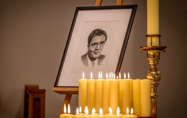 August 4, 2020: A Portrait of John Hume surrounded by candels lit by members of his family and colleagues