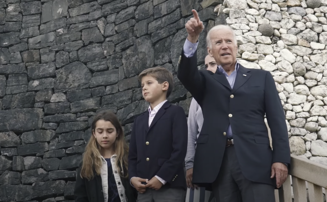 Joe Biden touring Newgrange, in County Meath, with his grandchildren, in 2016. 