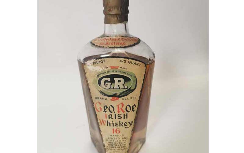 Bottle of rare George Roe Irish Whiskey up for auction
