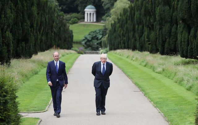 Taoiseach Micheál Martin and British Prime Minister Boris Johnson.