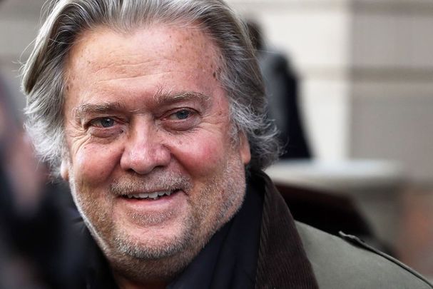 November 8, 2019: Steve Bannon as he leaves the E. Barrett Prettyman United States Courthouse in Washington, DC after he testified at the Roger Stone trial.