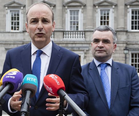 Ireland\'s Taoiseach Micheal Martin and Former Minister for Agriculture Dara Calleary.