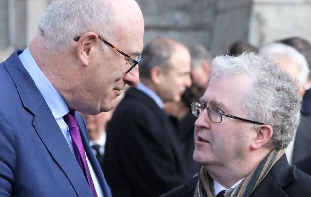 EU Trade Commissioner Phil Hogan and Supreme Court judge Seamus Woulfe, both pictured here in November 2018.
