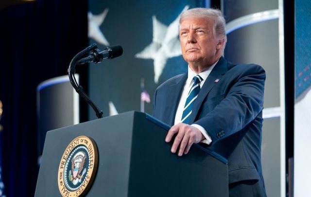 August 21, 2020: President Trump speaking at the 2020 Council for National Policy Meeting at the Ritz-Carlton in Pentagon City, Va.
