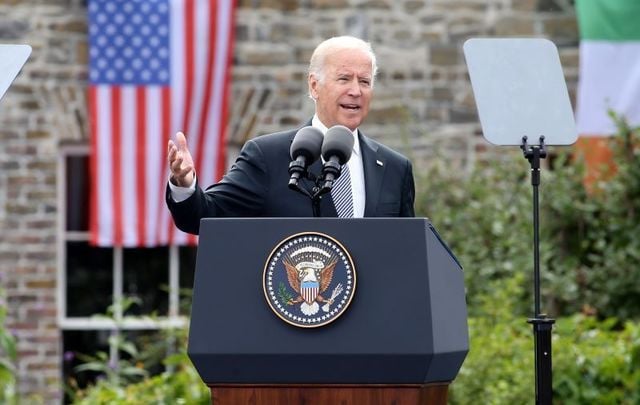 June 24, 2016: Vice President Joe Biden speaking at an event at Dublin Castle, Ireland.