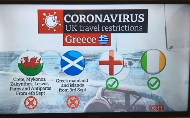 BBC Breakfast represented Northern Ireland with a tricolor when talking about COVID-19 travel restrictions. 