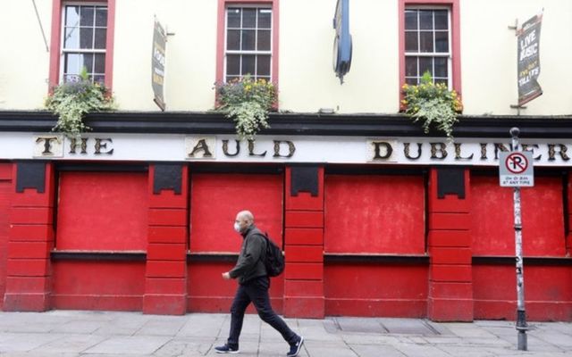 A Dublin pub remains closed during COVID-19 lockdown.