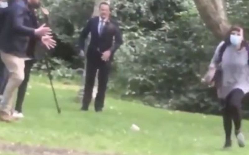 WATCH: Video shows woman throwing smoothie on Leo Varadkar in Dublin