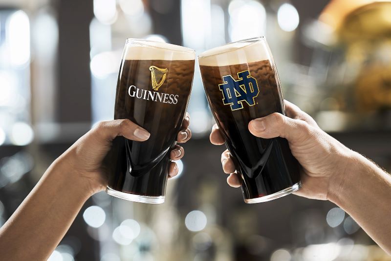Guinness Beer Tucan Bird Notre Dame Fighting Irish Football Embossed Tin Sign 