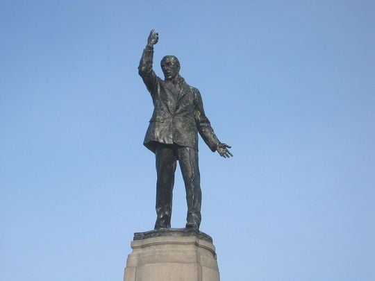 A statue of unionist Sir Edward Carson outside Stormont, in County Antrim.