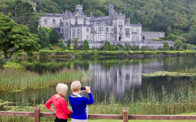 Kylemore Abbey: A Benedictine monastery on the grounds of Kylemore Castle, in Connemara, County Galway,