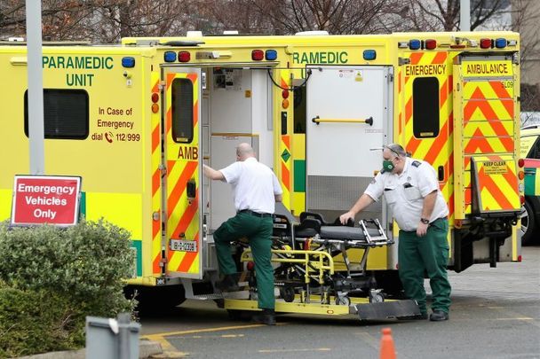 January 11, 2021: Staff at an ambulance outside the Emergency Department of St Vincents Hospital in Dublin.
