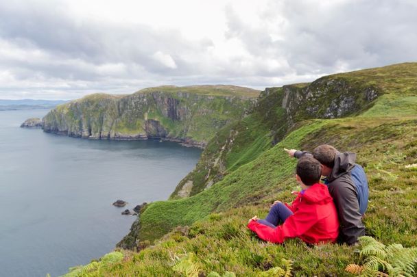 A father and son at Horn Head, Co Donegal. 