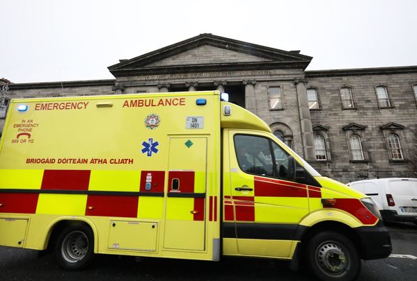 An ambulance at the Mater Hospital in Dublin on Tuesday morning.