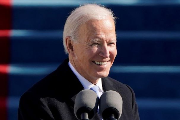 January 20, 2021: US President Joe Biden speaks during his inauguration on the West Front of the US Capitol in Washington, DC.