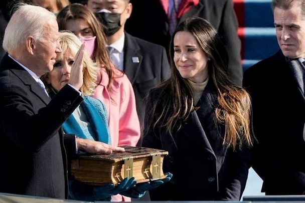January 20, 2021: Joe Biden places his hand on his family Bible as he takes the Oath of Office.