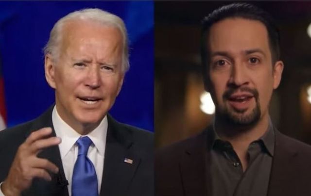 Joe Biden and Lin Manuel Miranda.