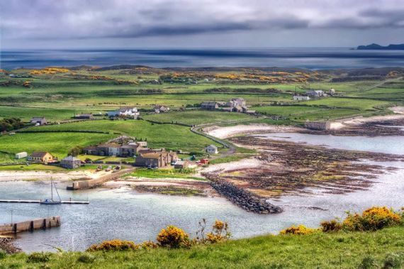 An aerial shot of Rathlin Island.