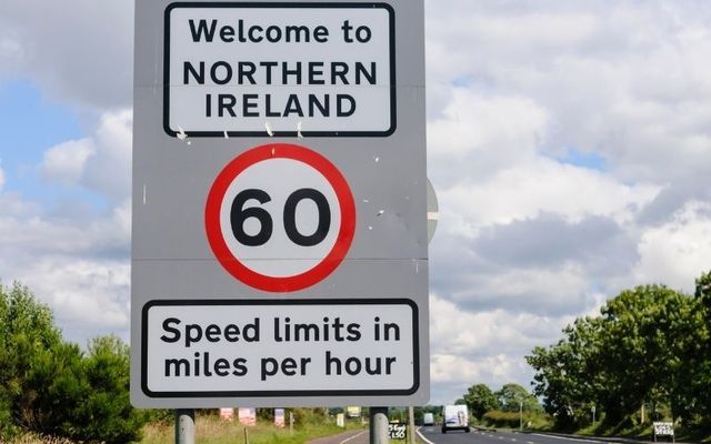 A sign at the Northern Irish border. 