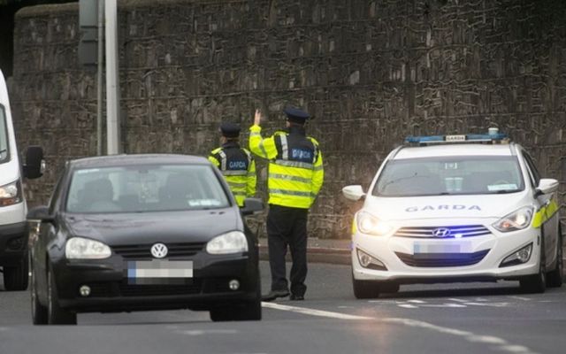 A garda checkpoint in Dublin during Ireland\'s Level 5 restrictions. 