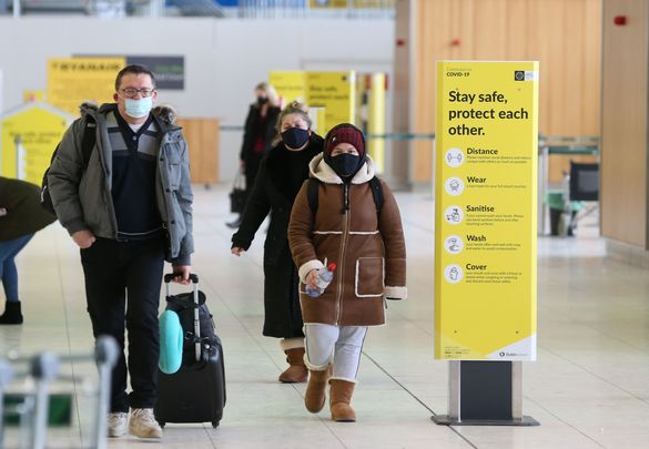 Passengers arriving through Dublin airport.