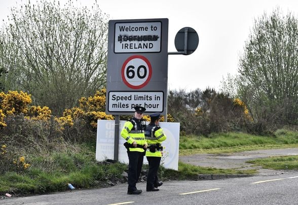 Gardaí at the Northern Irish border.