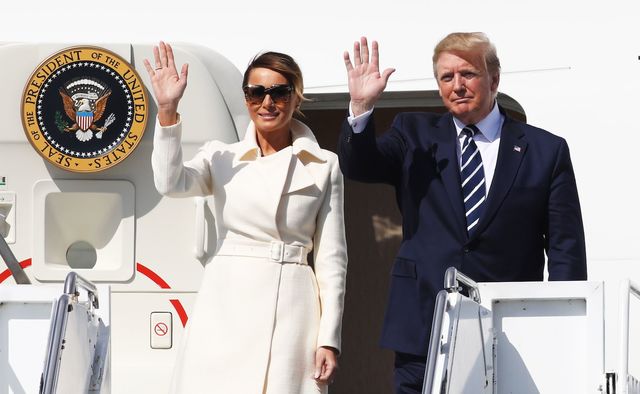 Melania and Donald Trump arriving to Ireland in June 2019. 