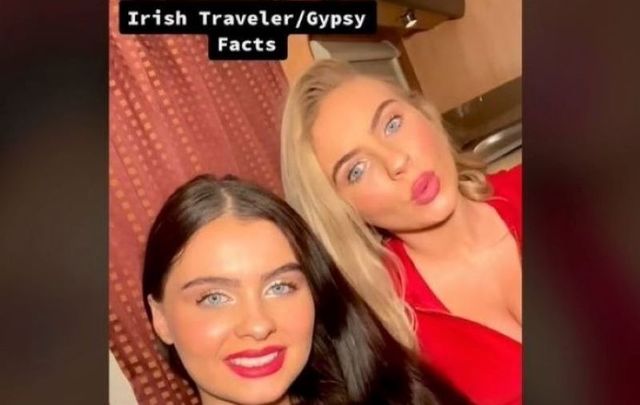 Irish Traveller sisters Caitlin (left) and Lizzy (right).