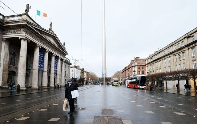 January 2021: Dubin\'s O\'Connell Street looking very quiet amidst Level 5 lockdowns.