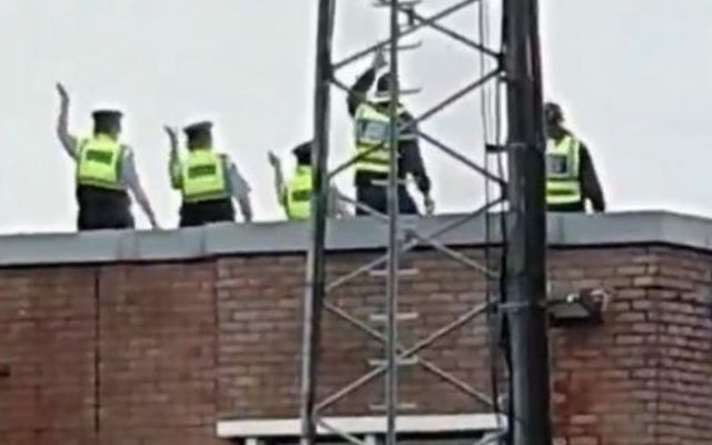 Gardaí were filmed practicing their best moves on a rooftop in Tralee.