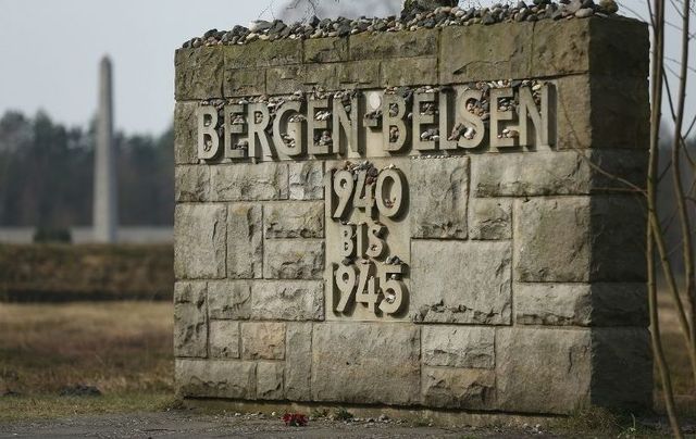 A memorial at Bergen-Belsen. 
