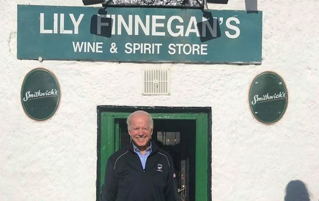 Joe Biden during his September 2017 visit to Lily Finnegan\'s in Whitestown, Co Louth.