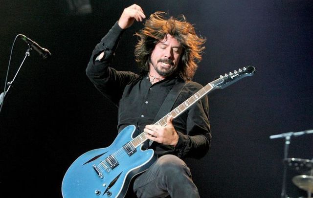 Dave Grohl of the Foo Fighters playing on the Main Stage at the Oxegen music festival in Co Kildare in 2011.