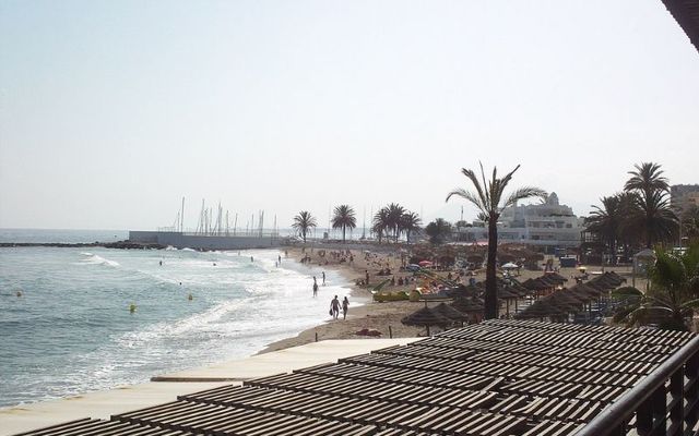 A public beachfront in Marbella, Spain. 