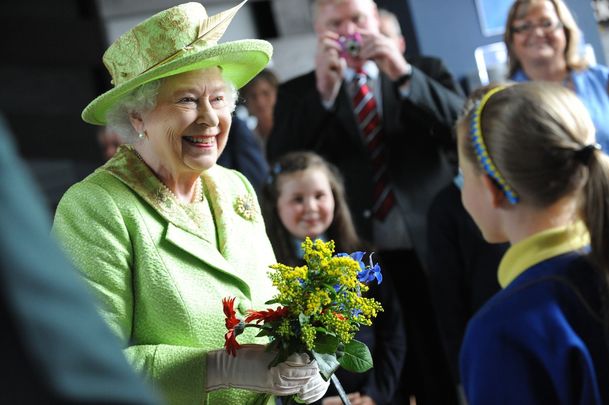 Queen Elizabeth II visiting Titanic Belfast during her 2012 trip to Northern Ireland. 
