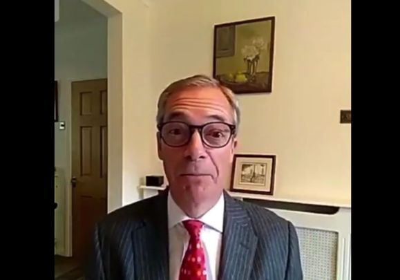 Farage posted the message on celebrity messaging service Cameo. 