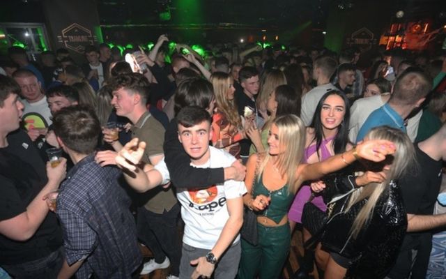 Late-night revelers at the TramLine club in Dublin after Irish nightclubs reopened on October 22. 