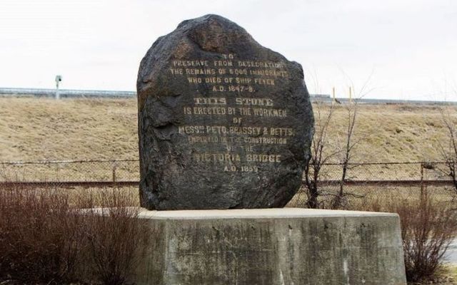 The Black Rock, an Irish Famine Monument in Montreal, Canada