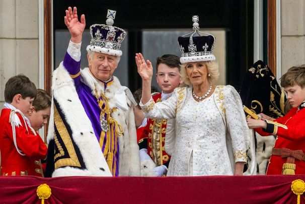 King Charles III and Queen Camilla on their coronation day, May 6, 2023.