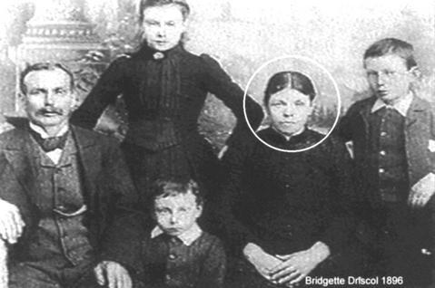 Bridget O\'Driscoll (circled) was the world\'s first pedestrian victim of the motor car. 