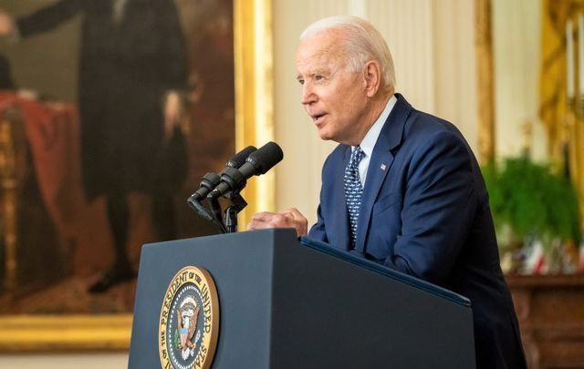Biden at a press conference in August. 