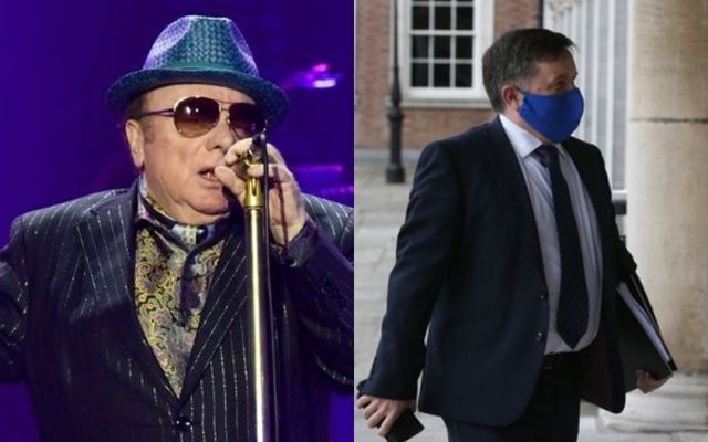 Van Morrison (L) is being sued by Northern Ireland\'s Health Minister Robin Swann (R)